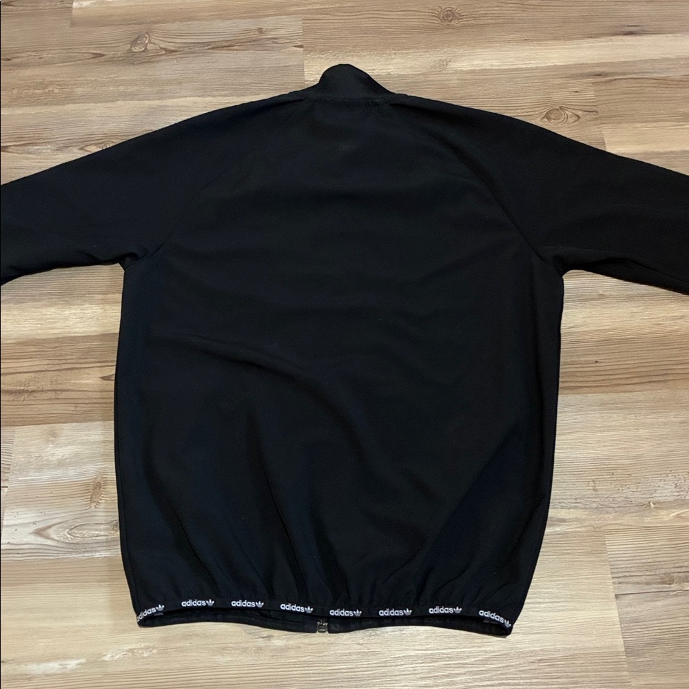 Adidas Men's Black Long Sleeve Track Jacket Size M NWOT Full zip White logo - Picture 3 of 11